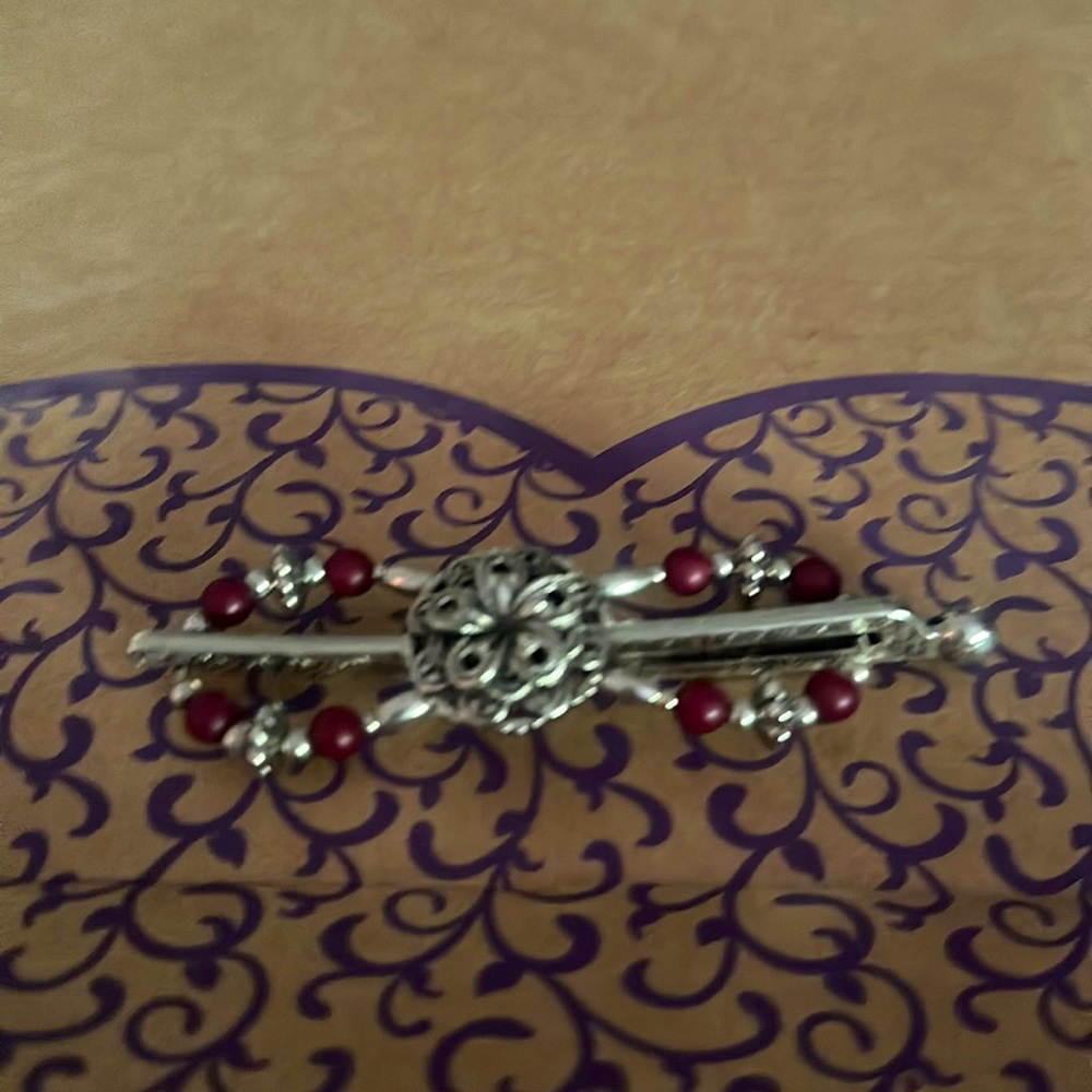 Lilla Rose - Flexi hair clip - Floral Silver tone NWT Size Medium